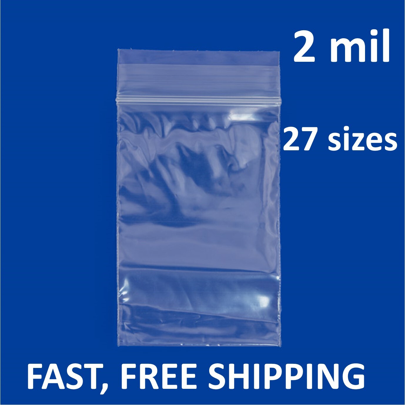 100 Clear Reclosable Zip Seal Bag Plastic 2 Mil Lock Bags Zipper Baggie 2Mil