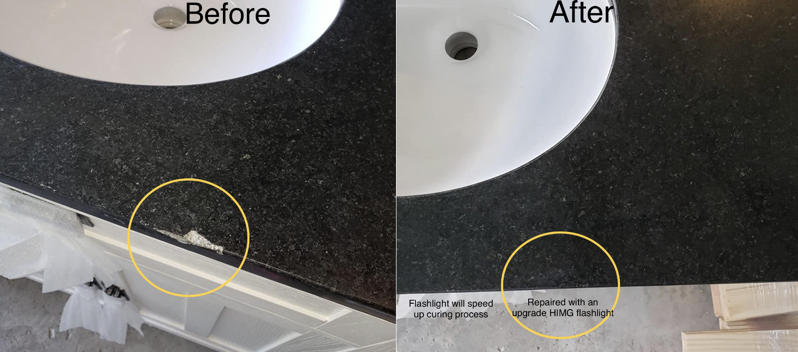 BLACK ACRYLIC REPAIR KIT – FOR GRANITE, MARBLE, TILE, QUARTZ. AND PORCELAIN