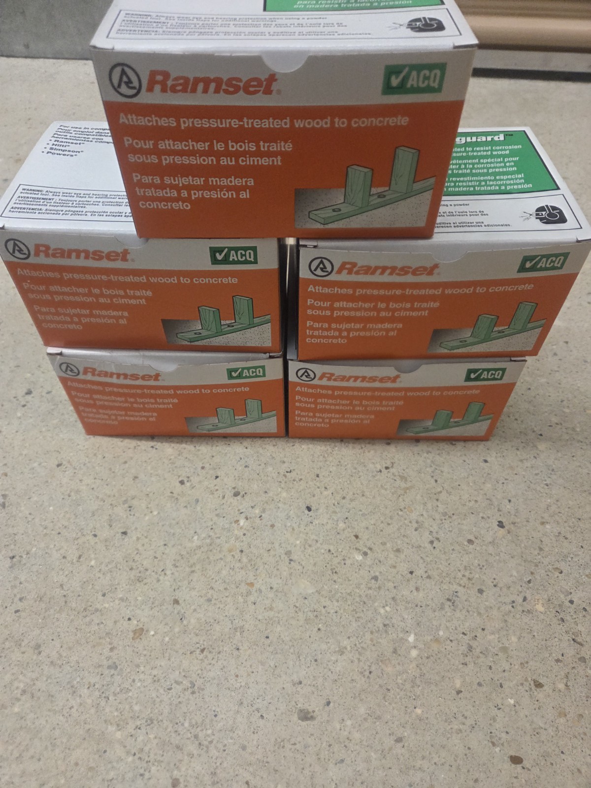 6 Boxes w/100 Per Box Ramset Ramguard 2-1/2″ Drive Pins with Washers 1516SDE