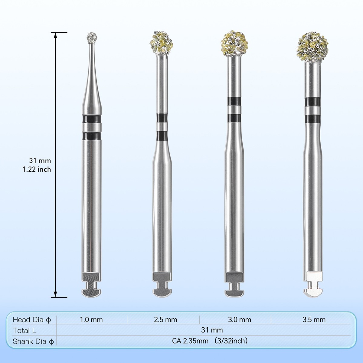 Dental Degranulation Diamond Burs Osseous Debridement Soft Tissue Removal Kit