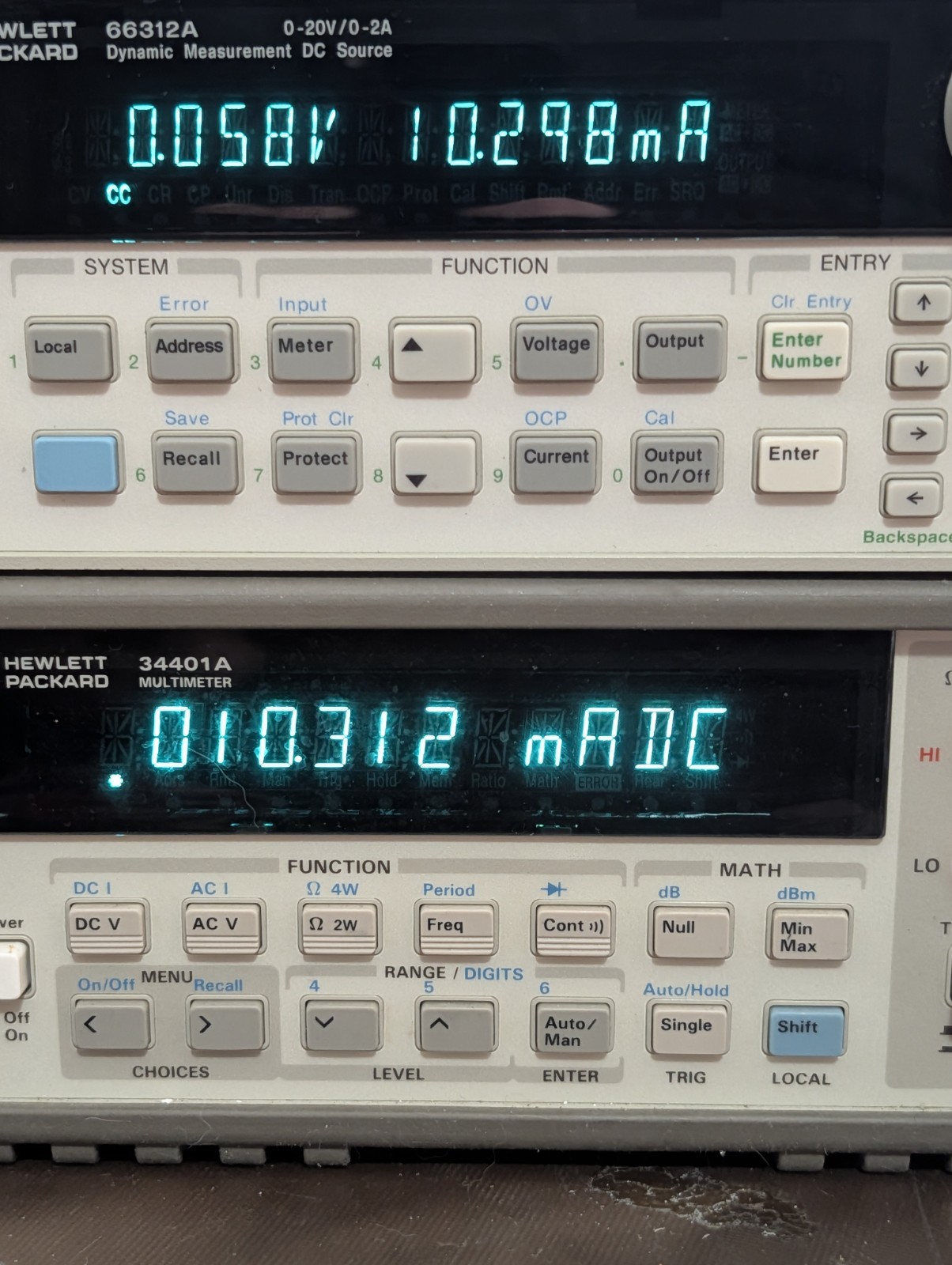 HP/Agilent 66312A Dynamic Measurement DC Source – 20V 2A 40W – Good Condition!