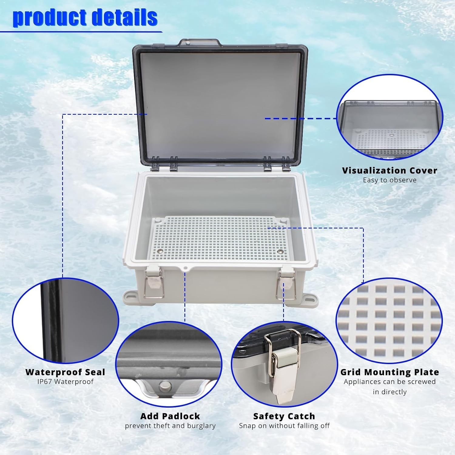 Small Waterproof Electrical Junction Box Clear ABS Plastic | 8.6×6.7×4.3 inc…