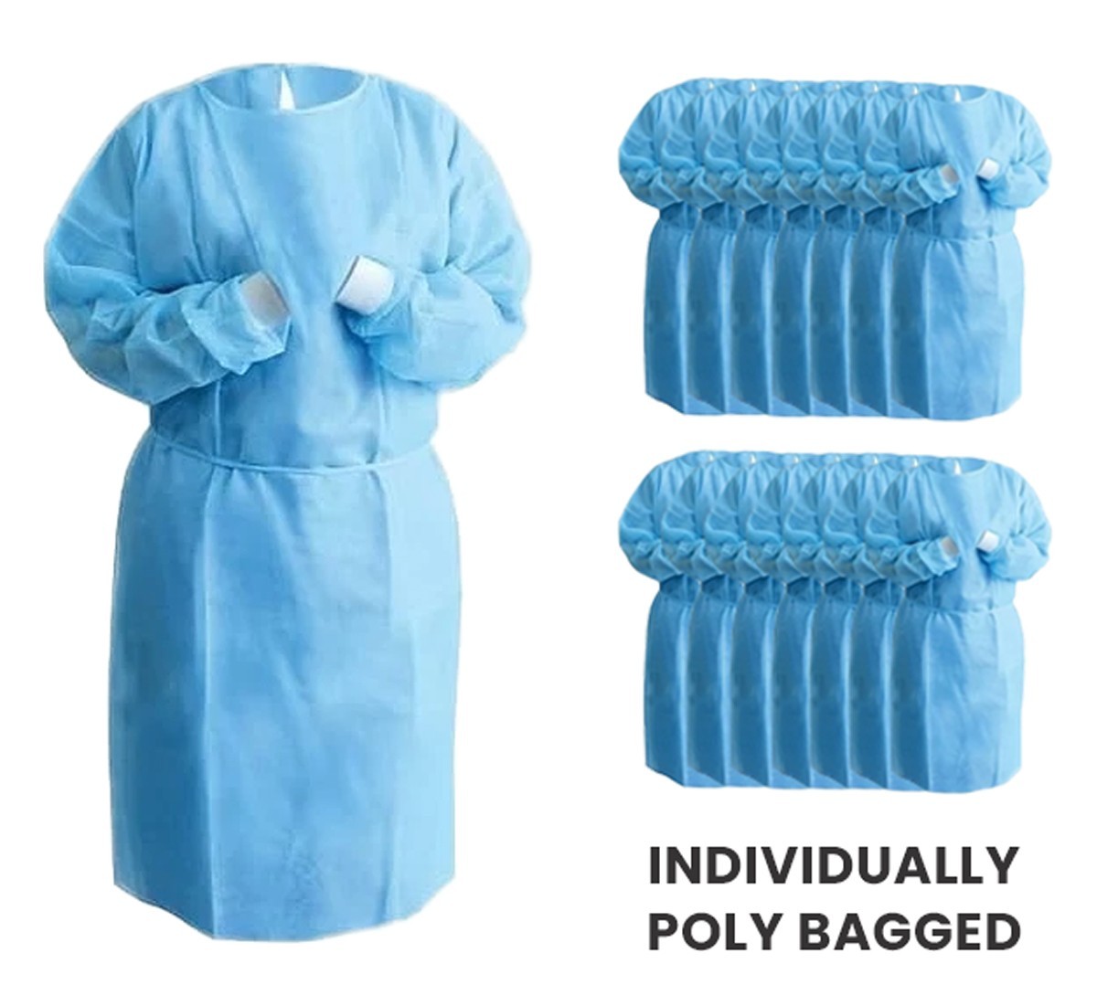 Isolation Gowns Disposable AAMI Level 3 Blue Medical – SMALL – 10/20/50/100 PCS
