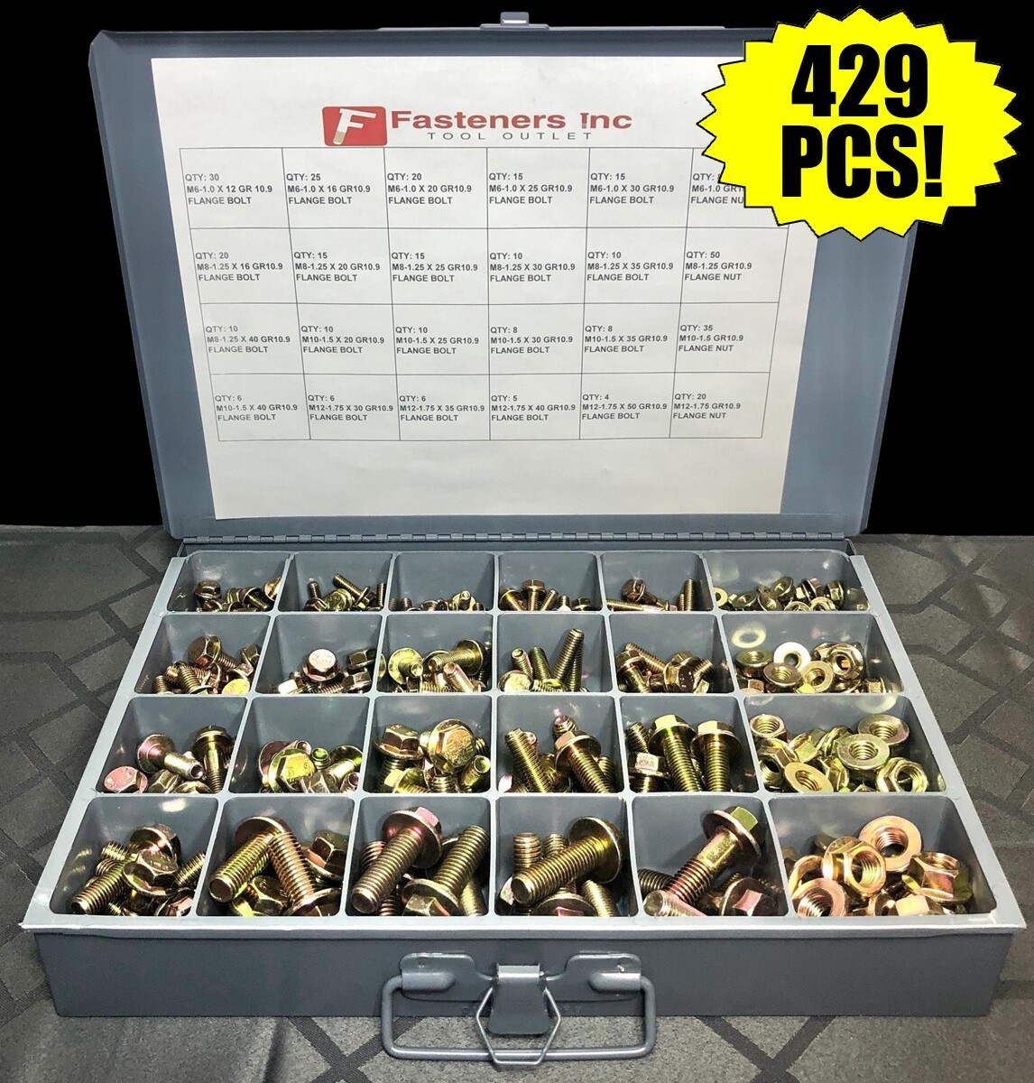 (All Sizes & Qty’s) Grade 10.9 Metric Flange Bolts Yellow Zinc Hardened