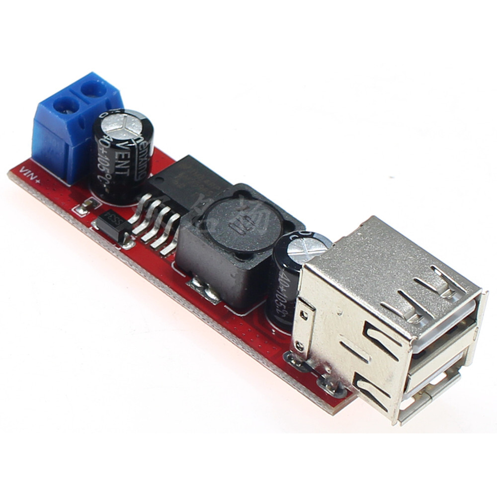 5pcs Dual USB LM2596 5V 3A Voltage Step-down Buck Module 6-40V IN with Terminals