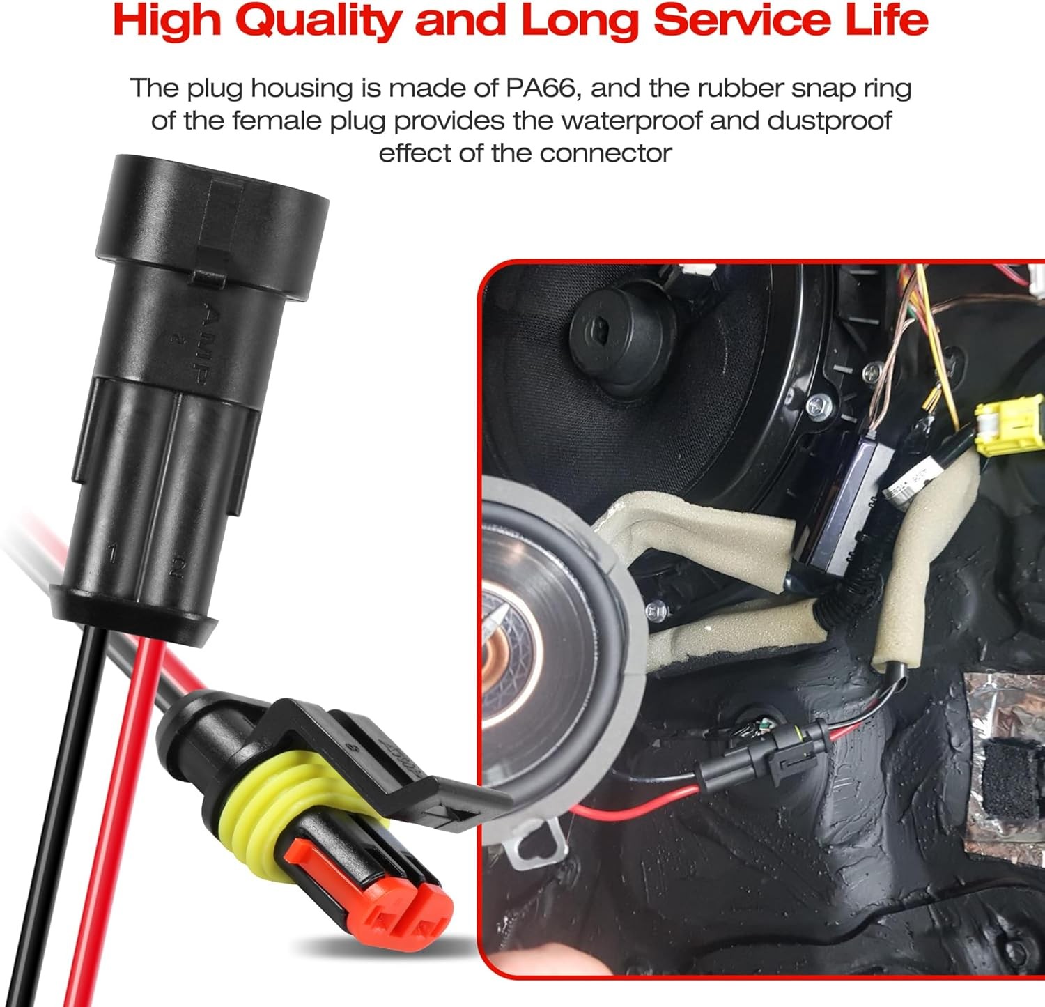 2Pin Way Car Waterproof Male Female Electrical Connector Plug Wire Kit Set Lot