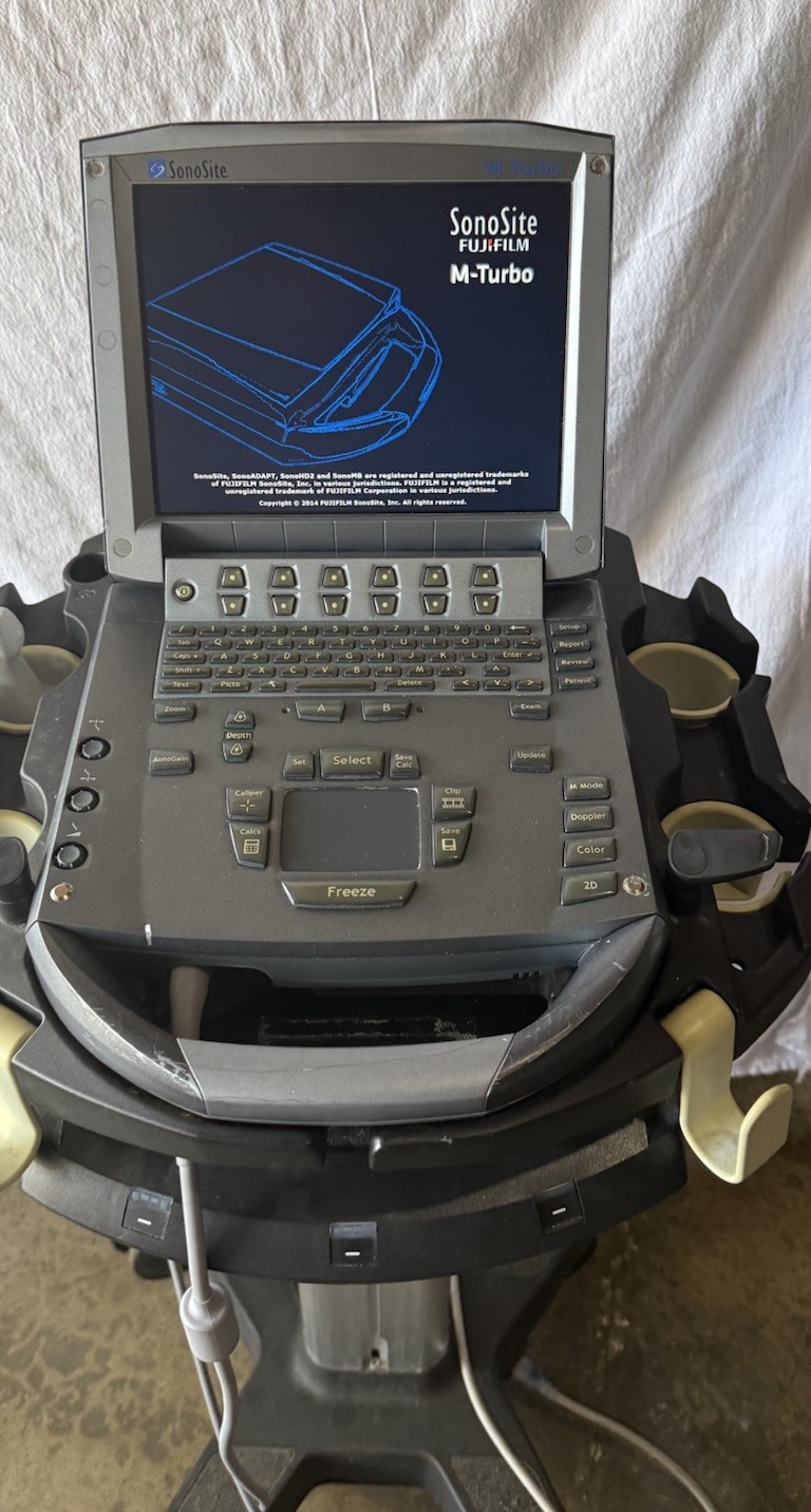 SonoSite M-Turbo Ultrasound System (2014) With 2 Transducer Probe & Rolling Car