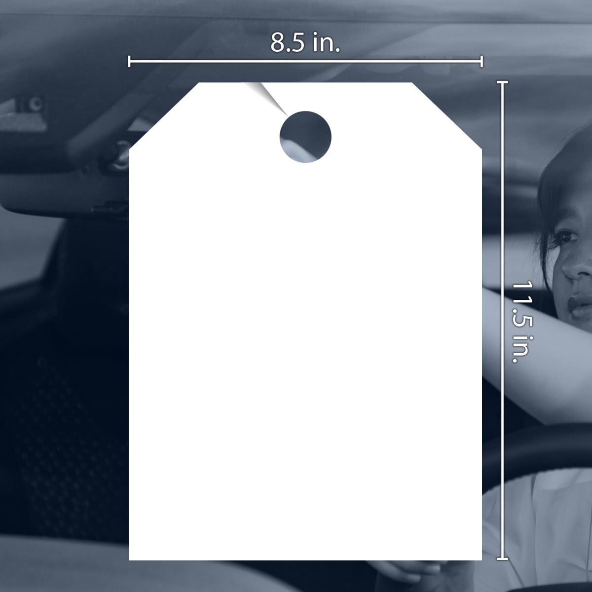 Versa Tags Blank Car Rear View Mirror Hang Tags Pack of 50 Hang Tag 8.5″ X 11.5″