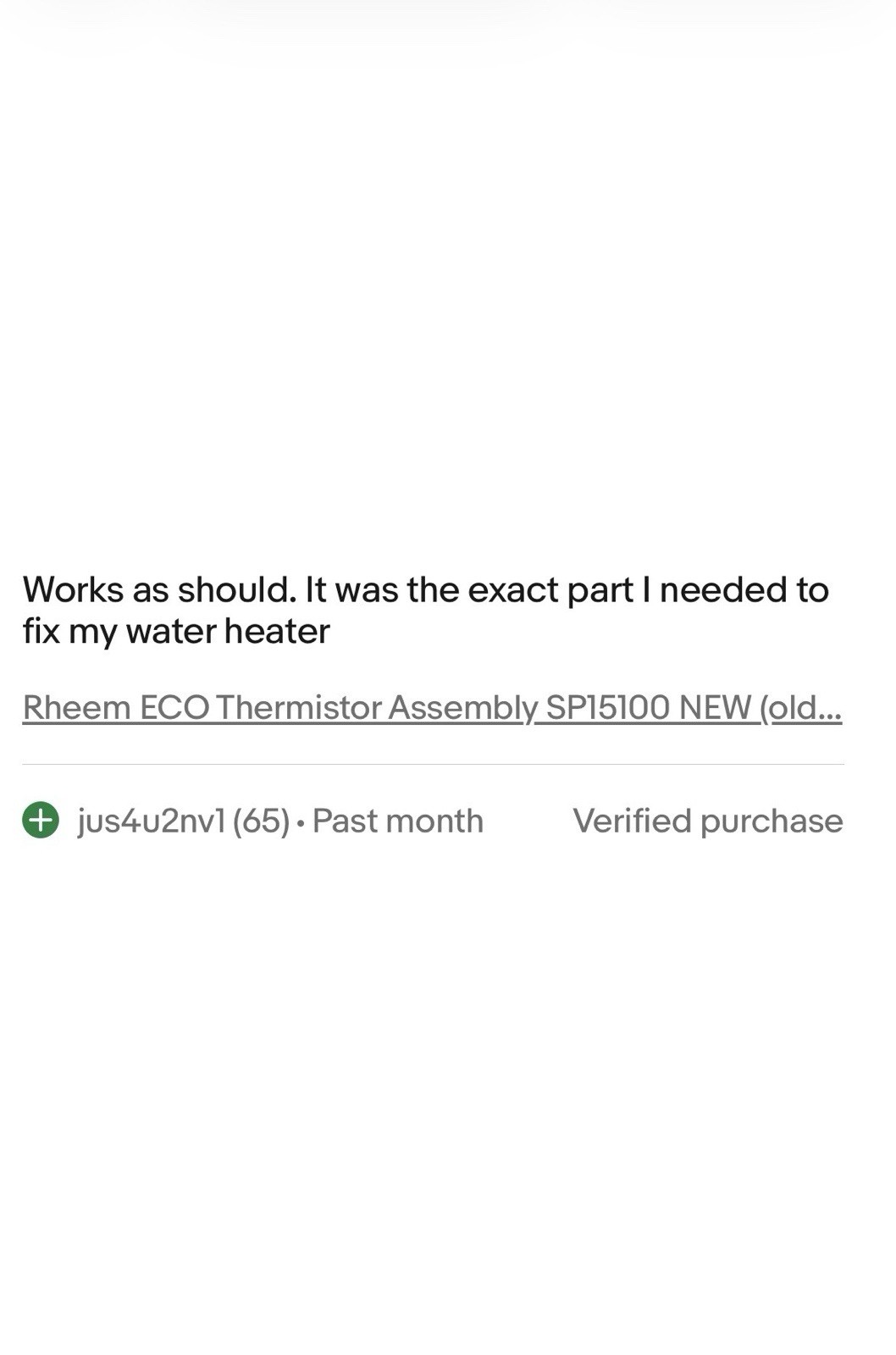 Rheem ECO Thermistor Assembly SP15100 NEW (old stock) Qty-1 Free Same Day Ship!