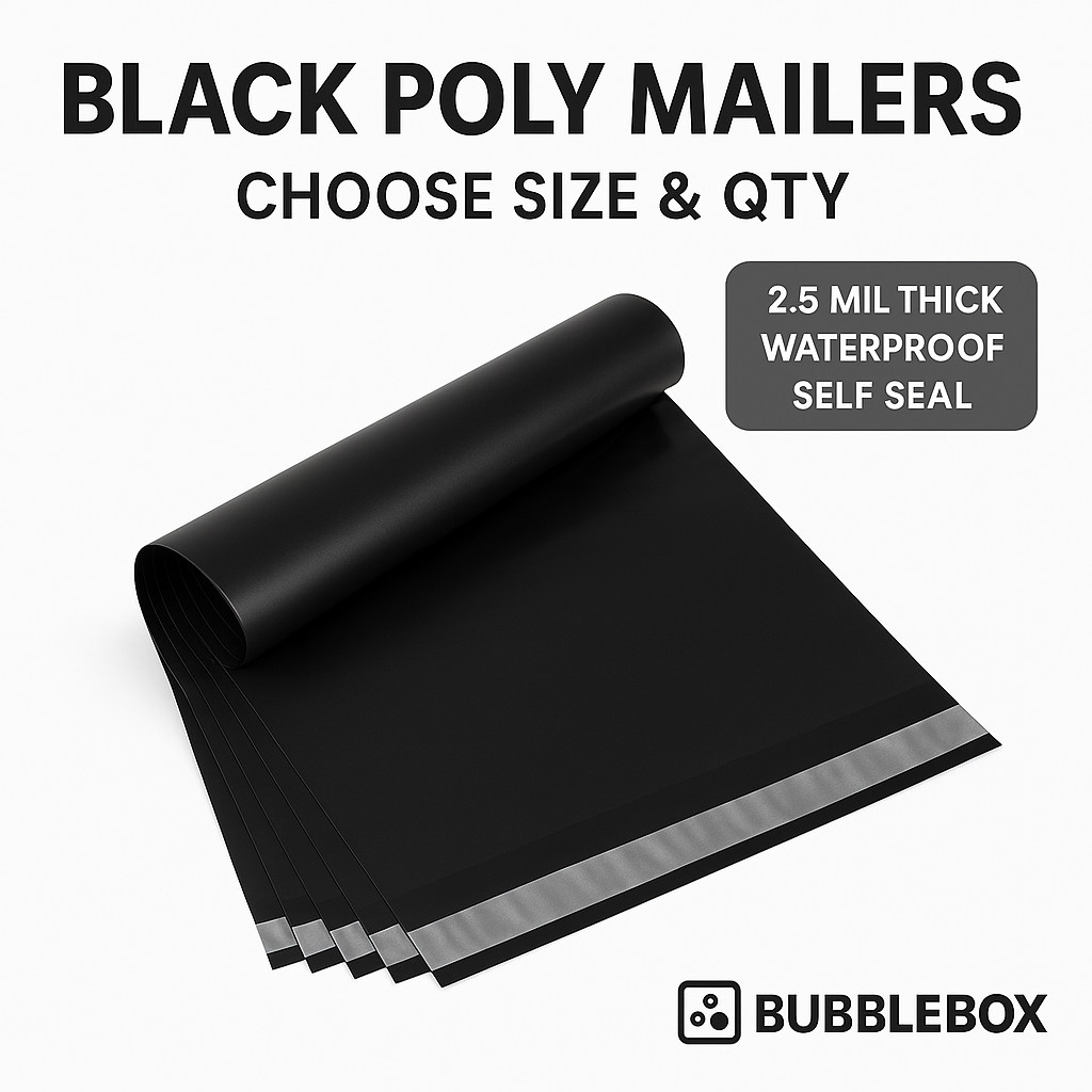 Black Poly Mailers Shipping Bags Self Seal Envelopes for eBay Shipping Bulk