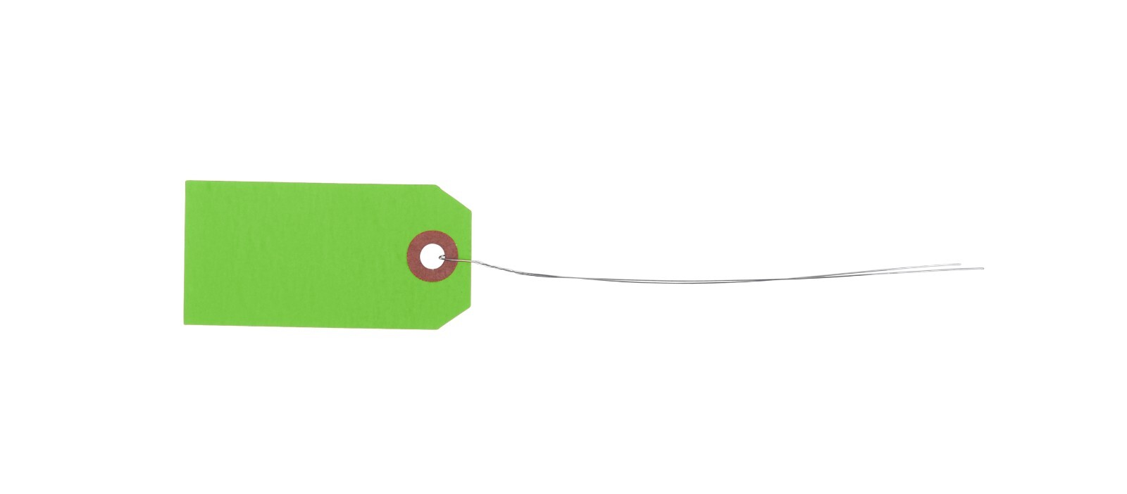 100 Green Tags with Wire 3 1/4 x 1 5/8″ Size 2 Inventory Price Hang Prewired Tag