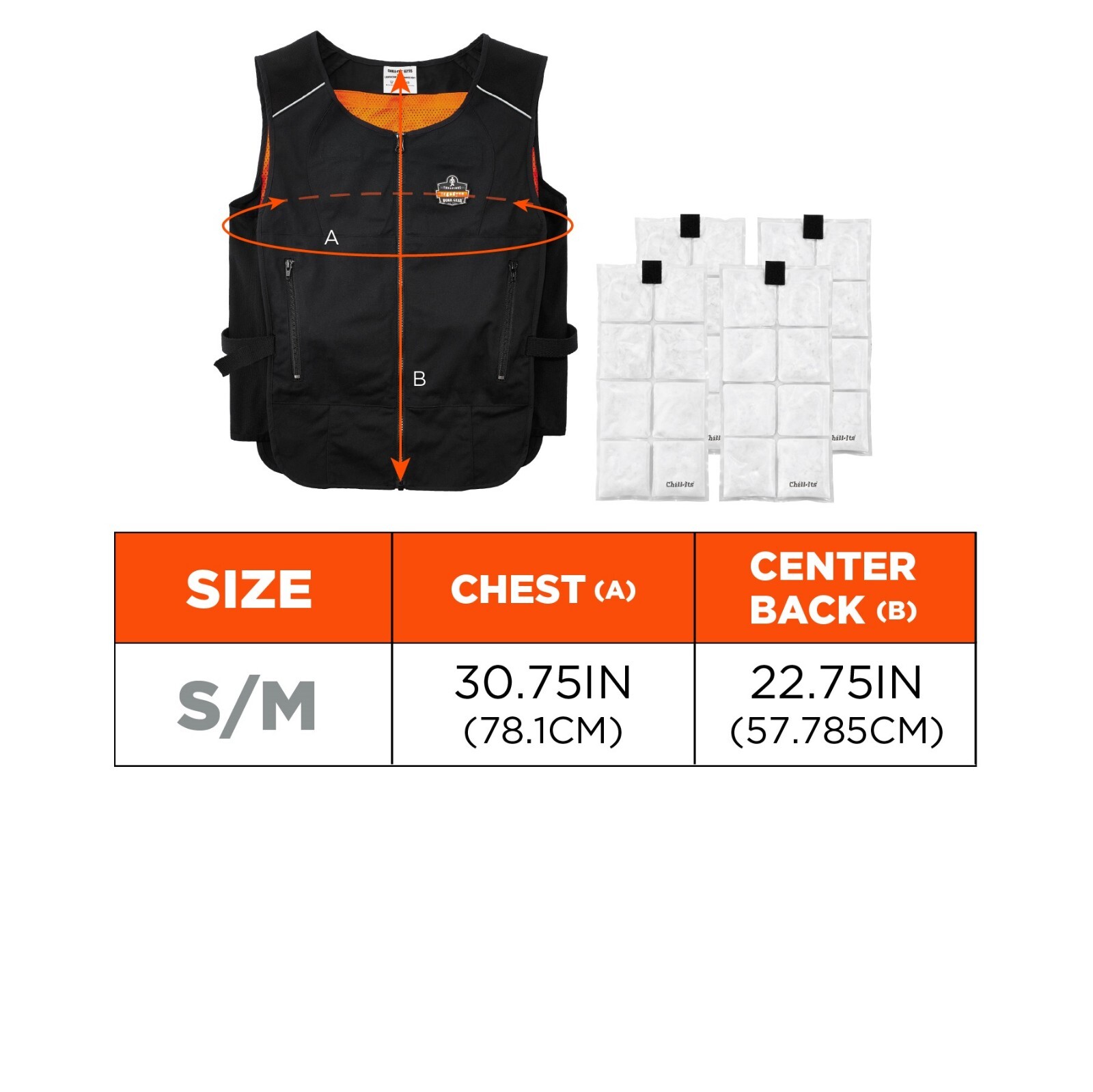 Ergodyne Chill-Its 6260 Lightweight Phase Change Cooling Vest W/ Packs, S/M