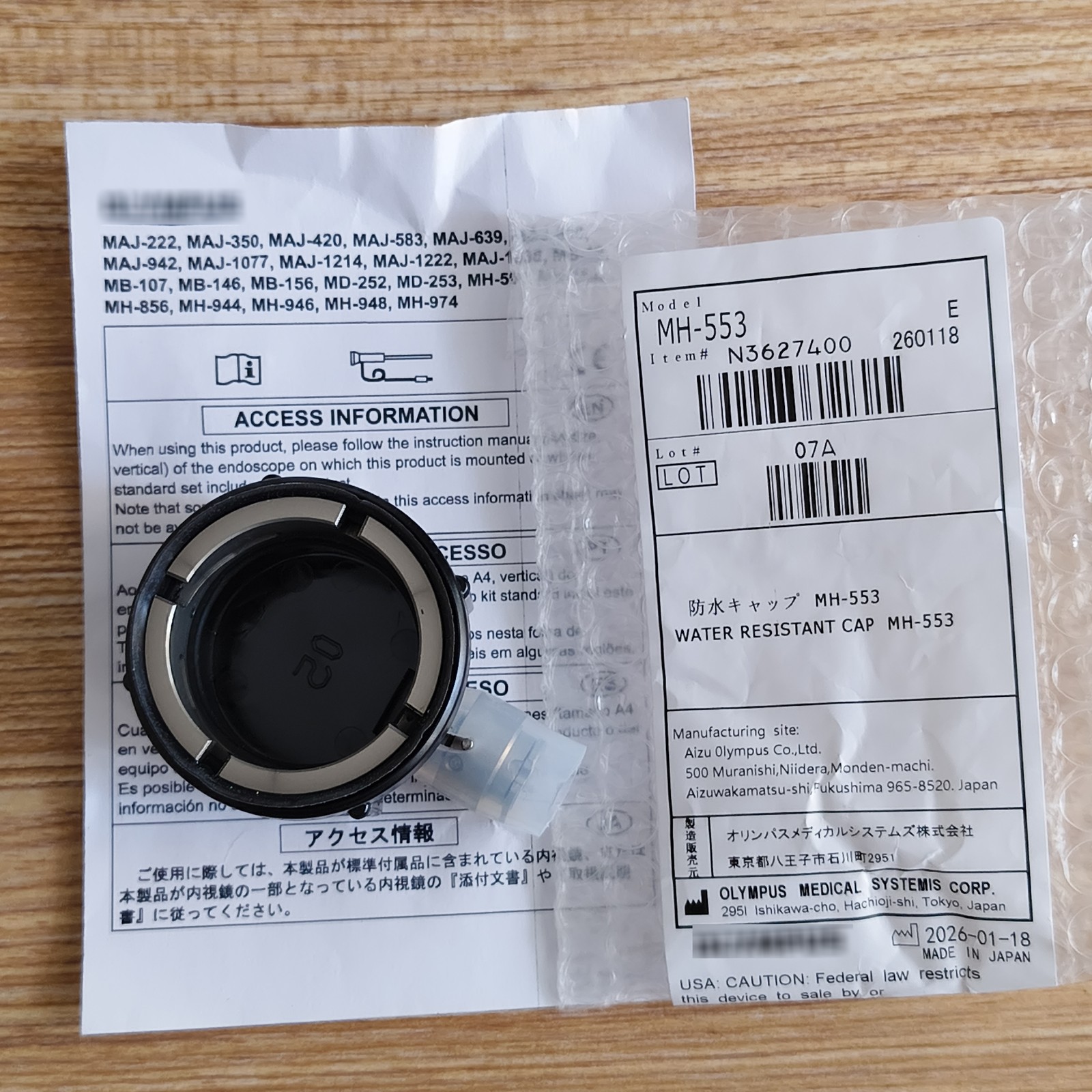 Fits For Olympus MH-553 MH553 Water Resistant Endoscope leakage test cap US