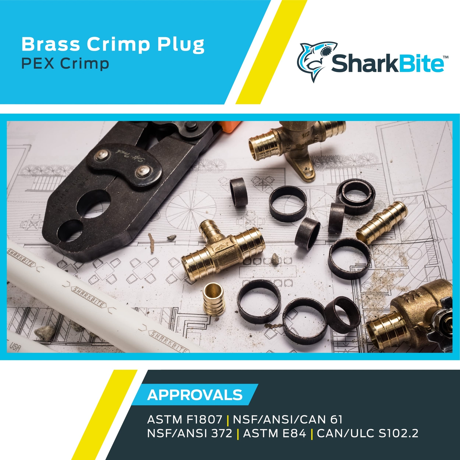 SharkBite 1/2 in. Barb X 1/2 in. D Barb Brass Plug 5-Pack