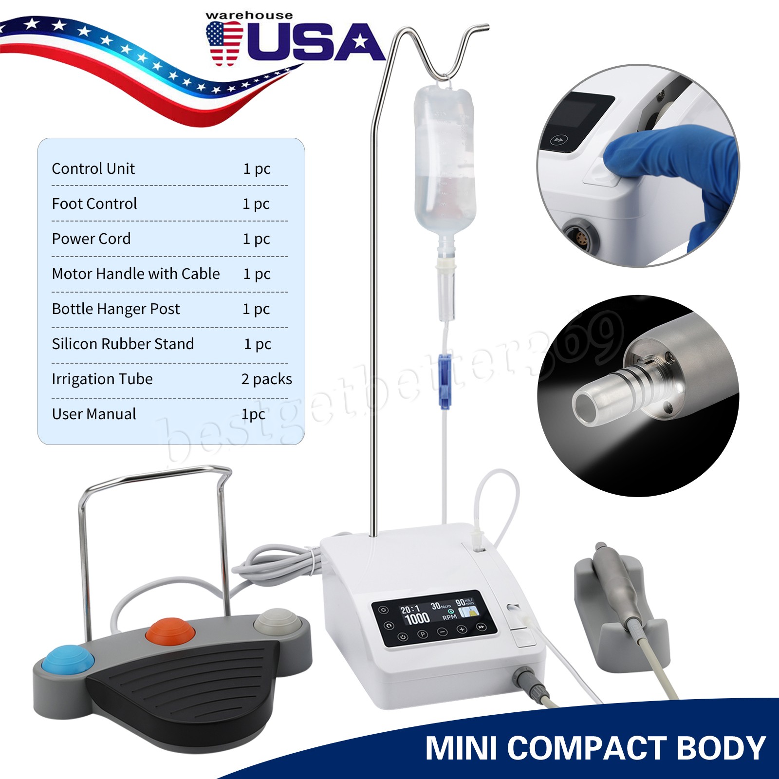Dental Brushless Implant Motor Surgical Implant System 20:1 1:5 1:3 10:1 1:1 CE