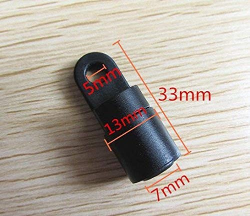 (Pack of 30) 1/4″ Rope Terminal for 7mm (Length not specified), Black