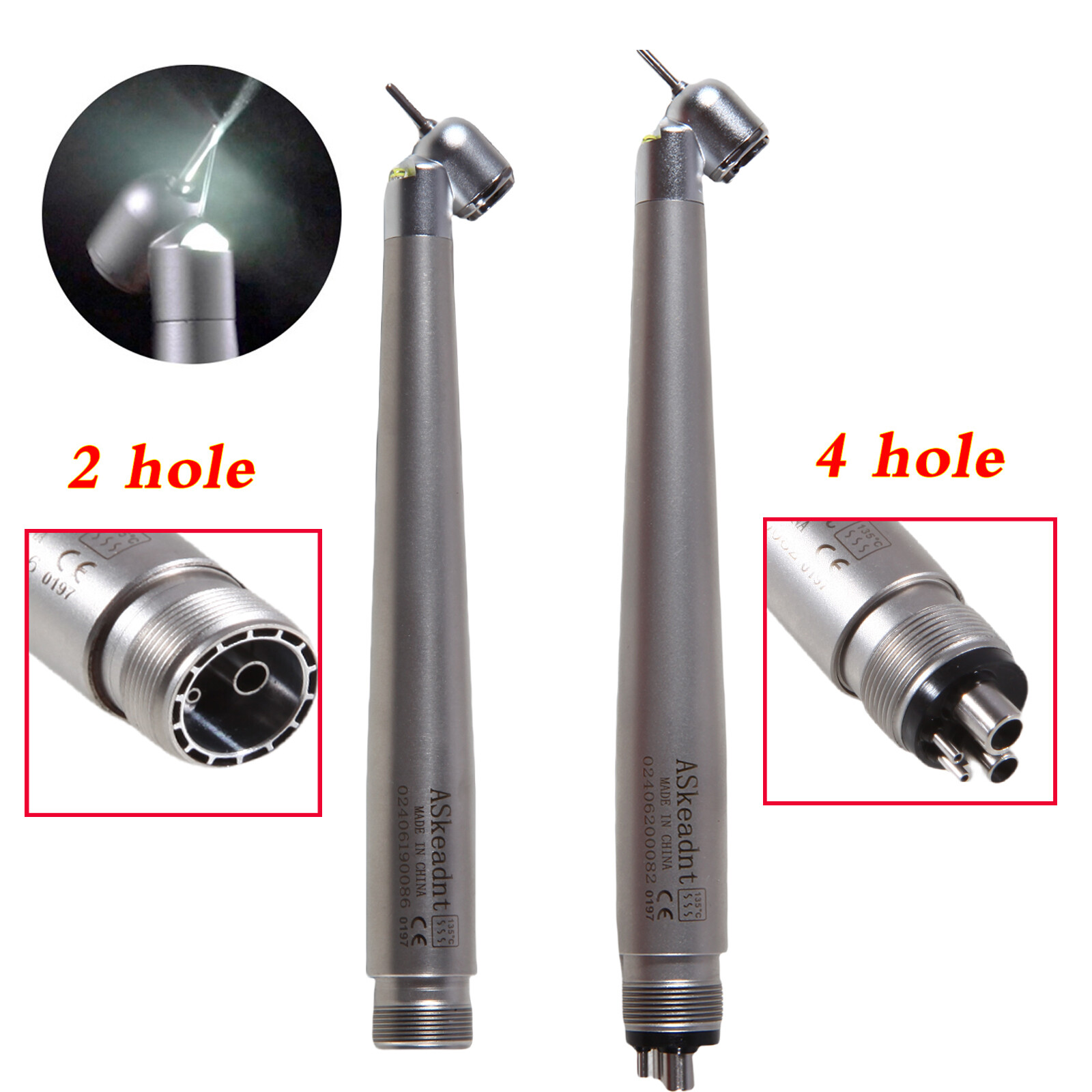 NSK Style Dental Surgical 45° Degree /LED High Speed Handpiece Turbine 2/4Holes