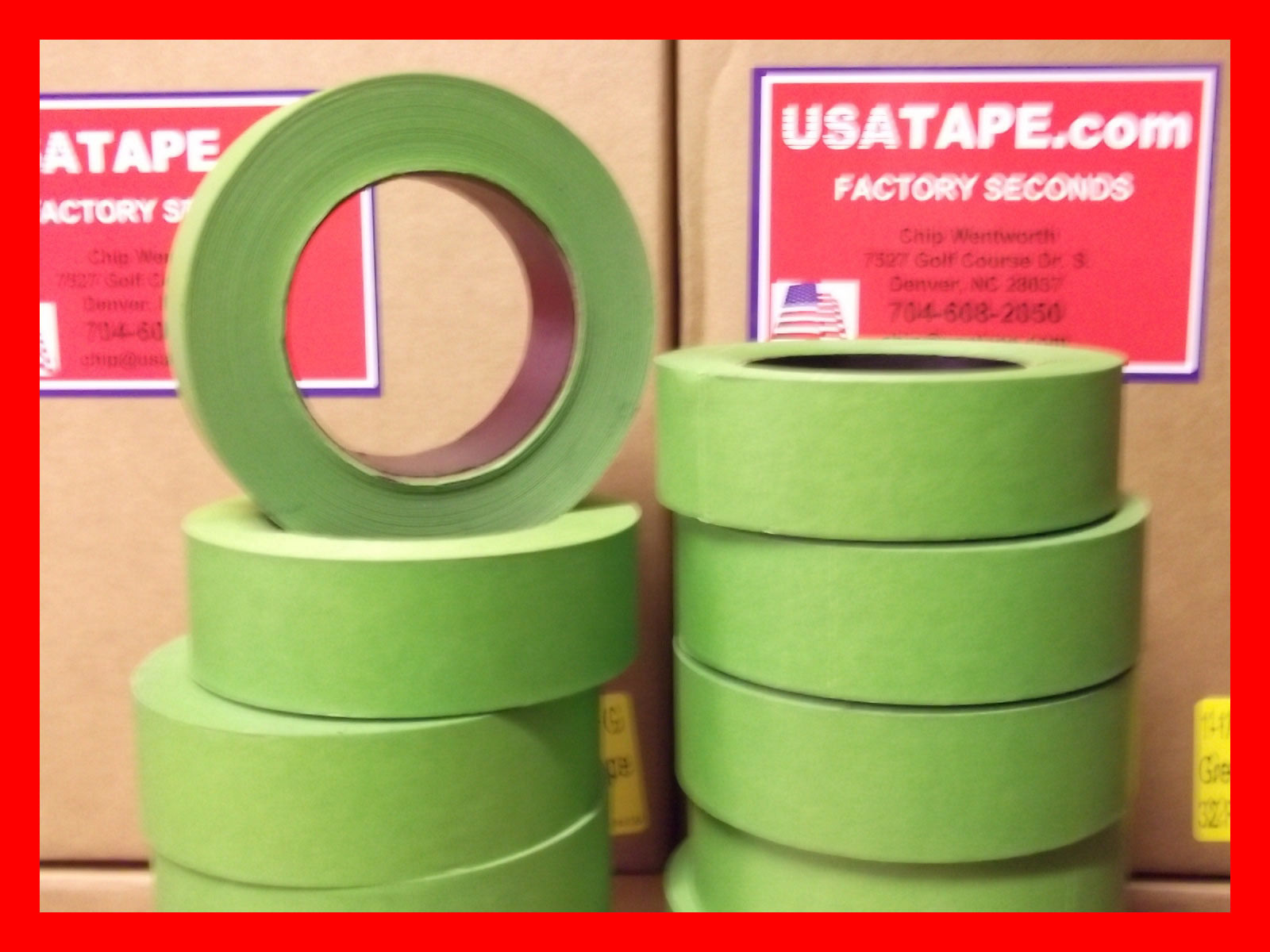 Lot Of 32 Rolls 1.5″ X 60 Yrds Green Painters Masking Tape Fine Edge MADE IN USA