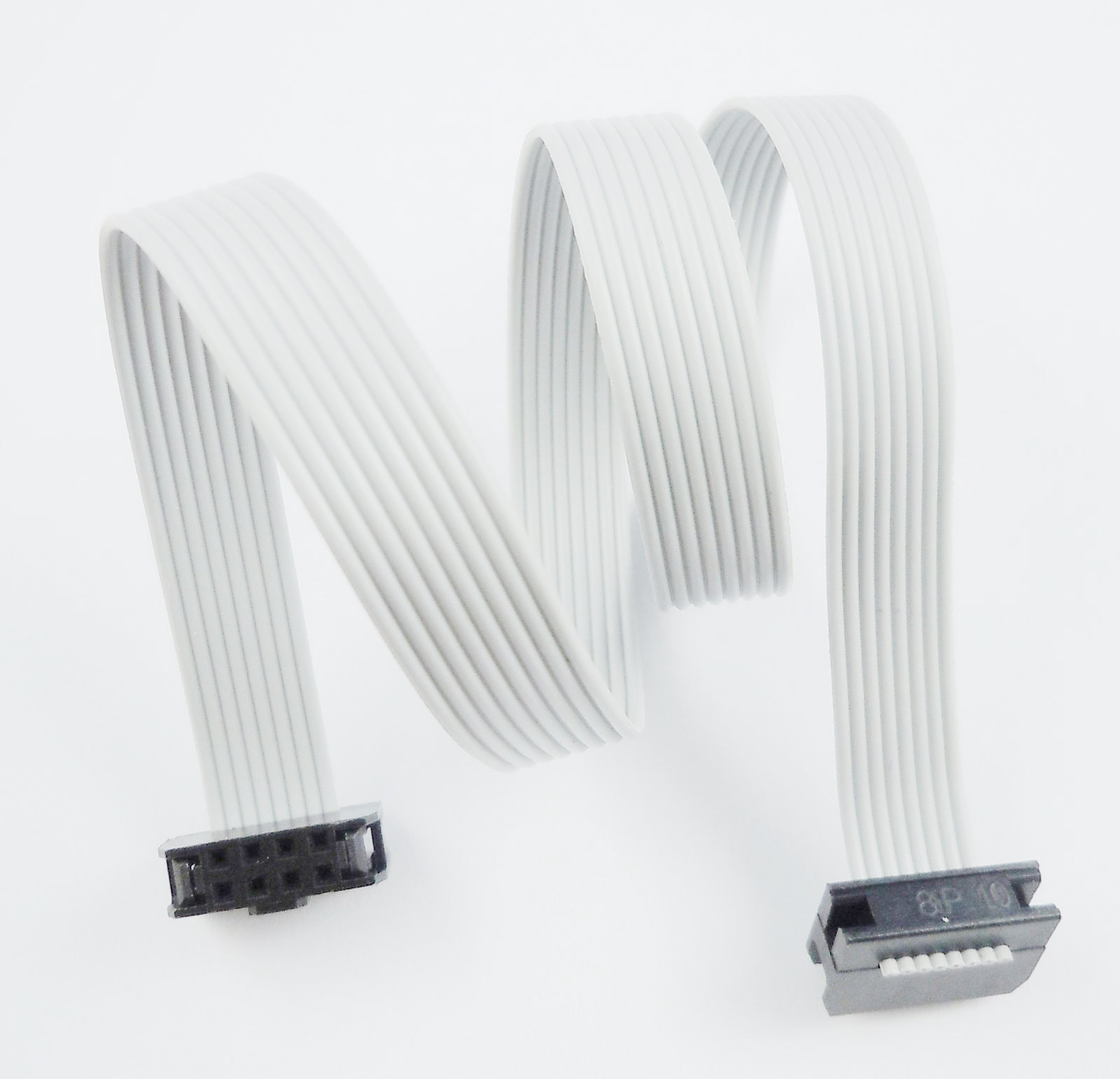 2Pcs 2mm Pitch 2×4 Pin 8 Pin 8 Wire IDC Flat Ribbon Cable Length 80CM