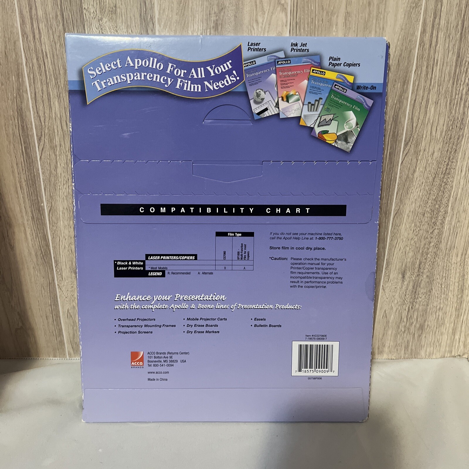 Apollo Transparency Film – Letter – 8.50″ X 11″ – 50 / Box – Transparent