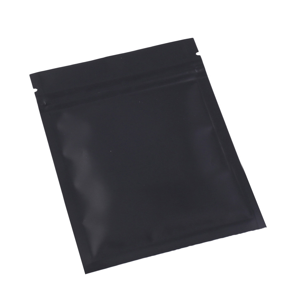Multiple Sizes Double-Sided Matte Black Foil Mylar Flat Zip Lock Pouch Bag B01