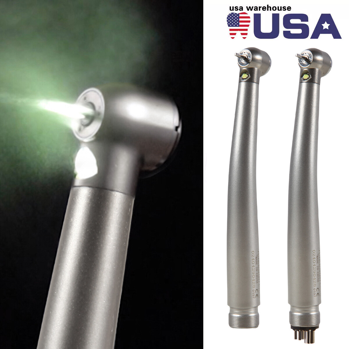 Pieza de mano LED turbina alta velocidad fibra óptica dental estilo NSK 2/4 Hole