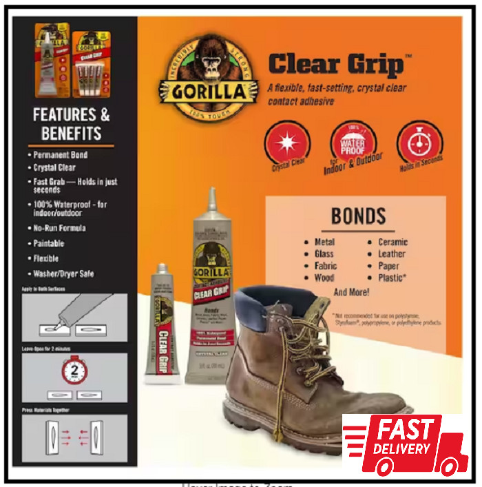 Gorilla 3 oz. Clear Grip Tube (FREE SHIPPING)