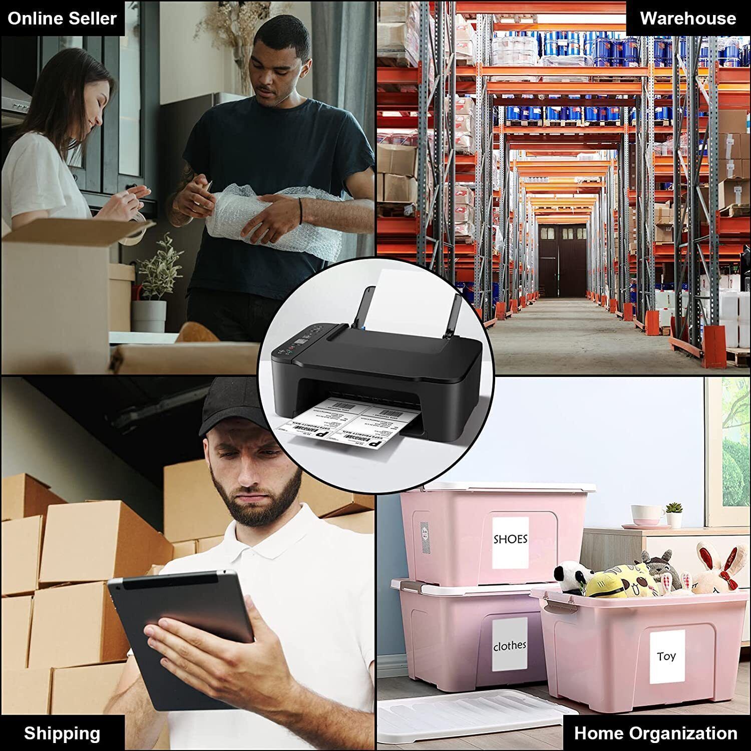 8.5″ X 5.5″ Rounded Corner Half Sheet Self Adhesive 200 Shipping Postage Labels