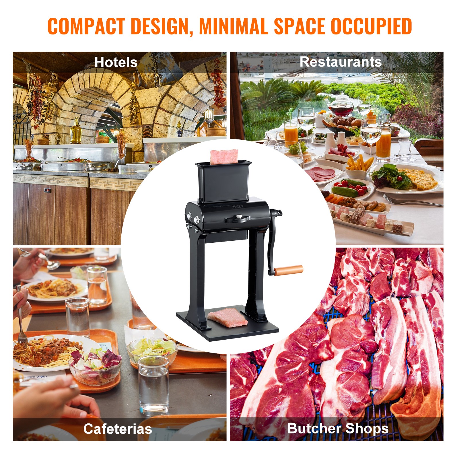 VEVOR Commercial Manual Meat Tenderizer Machine Stainless Steel Kitchen Tool