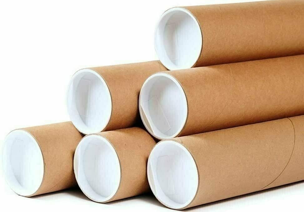 50 – 2″ x 26″ Round Cardboard Shipping Mailing Tube Tubes With End Caps