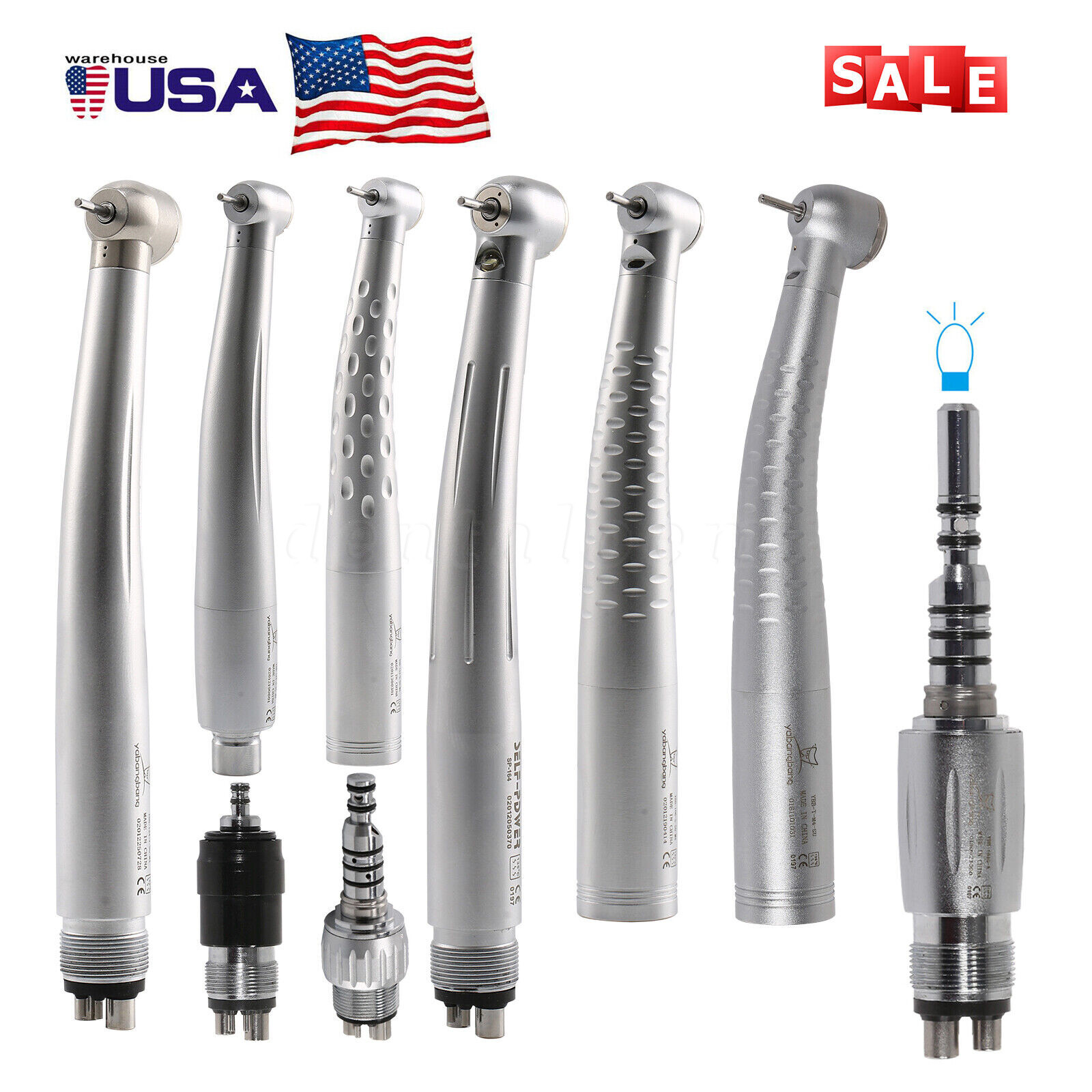 Dental (LED Fiber Optic) High Speed Handpiece / Coupler 4/6 Holes KaVo NSK Style
