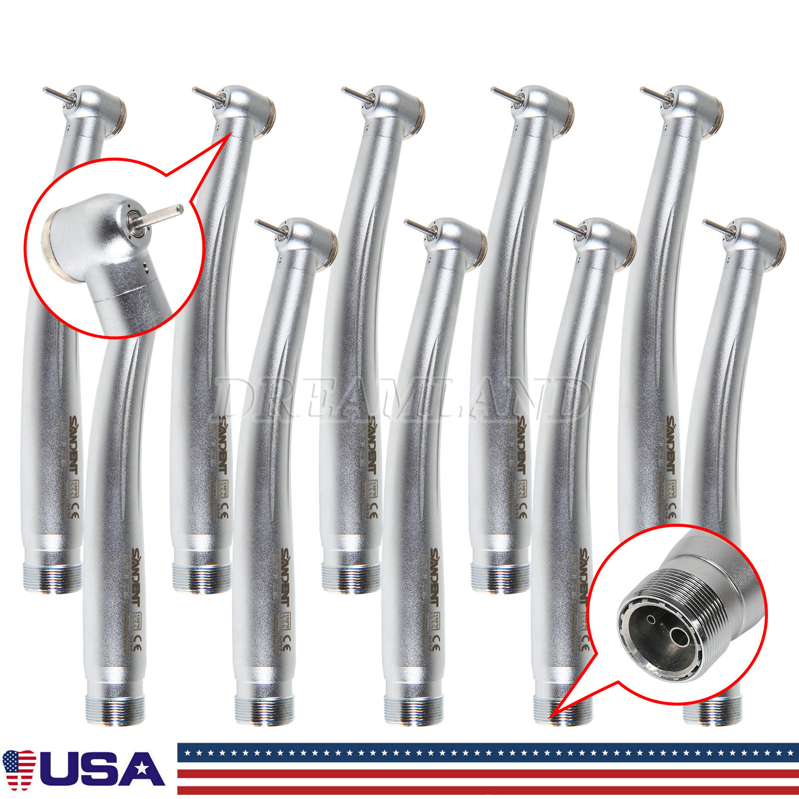10x Turbina NSK PANA MAX Style Dental High Speed Handpiece Push 2 Hole Borden