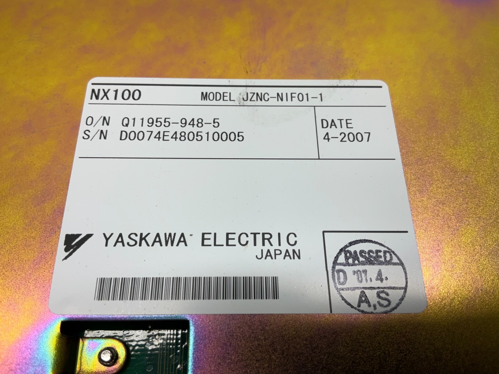 Yaskawa JZNC-NIF01-1 Control Board JANCD-NI00-1-1 JZNC NX100 (TSC)