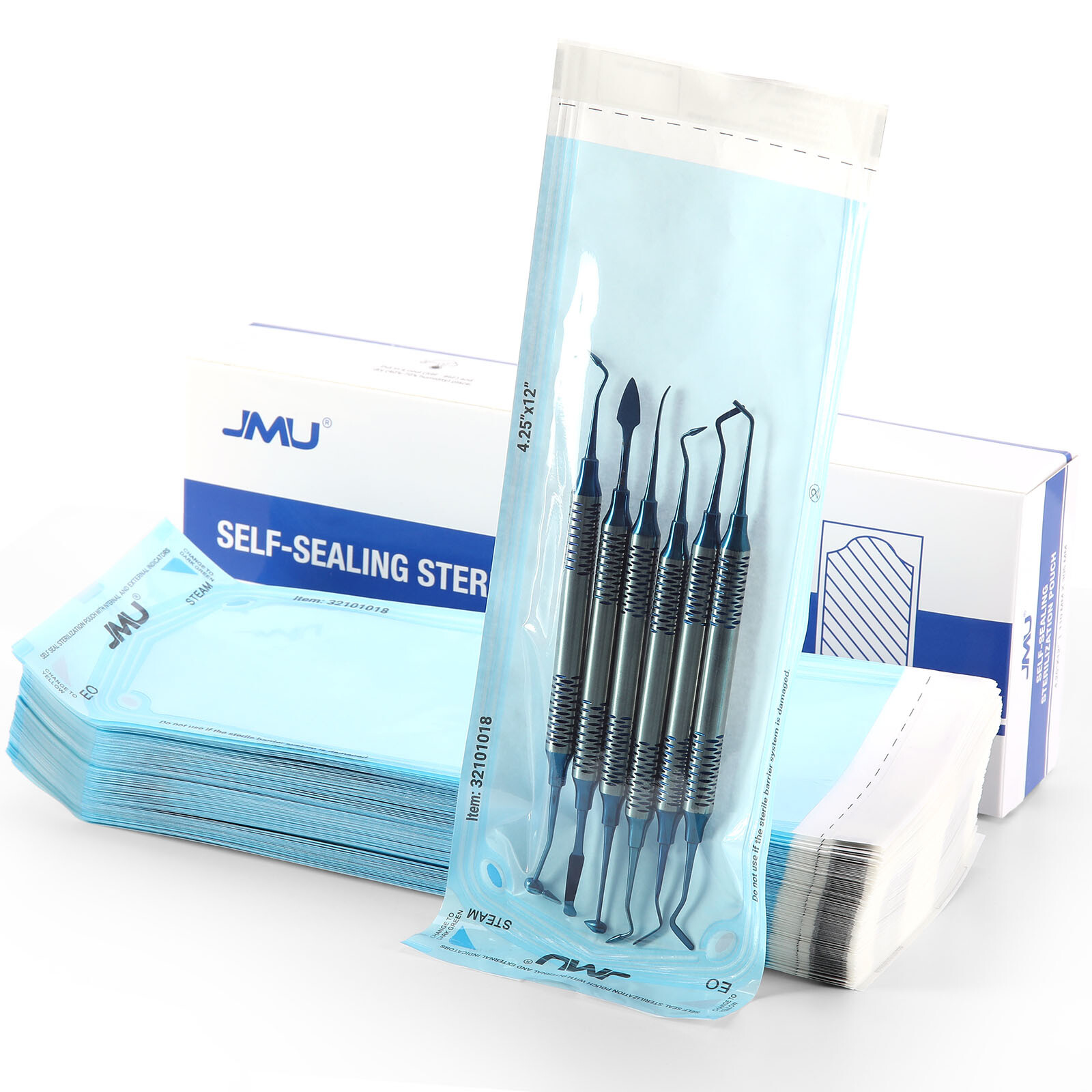 JMU Self Sealing Sterilization Pouches w/ Indicator Autoclave Sterilizer Multi