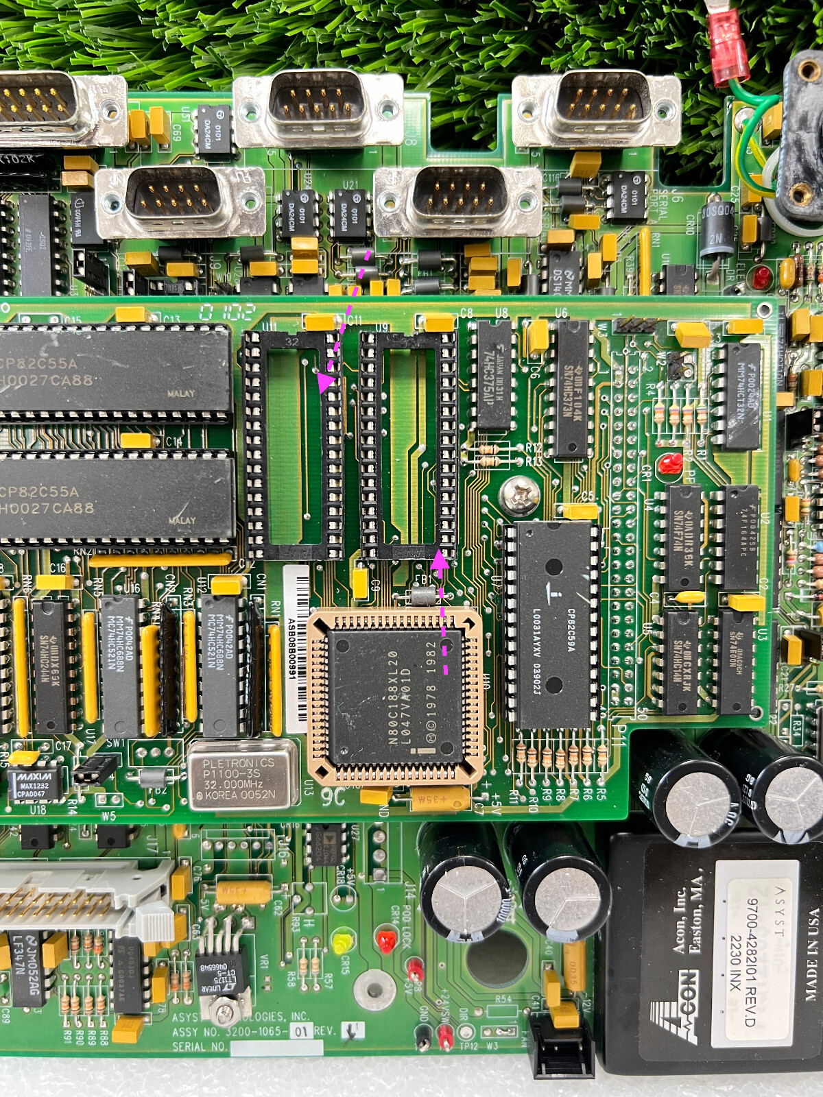 Asyst Technologies 3200-1065-01 Control Board w/ 3200-1045-01 Extension Board