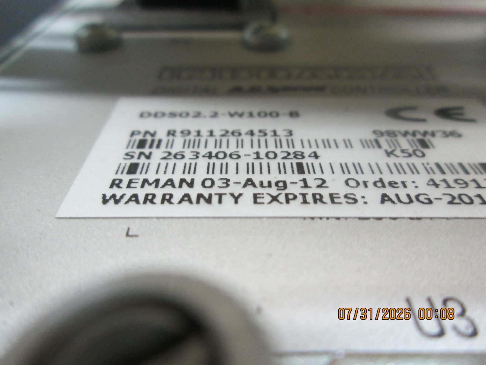INDRAMAT DDS02.2-W100 / R911264513 (SHELF H5)