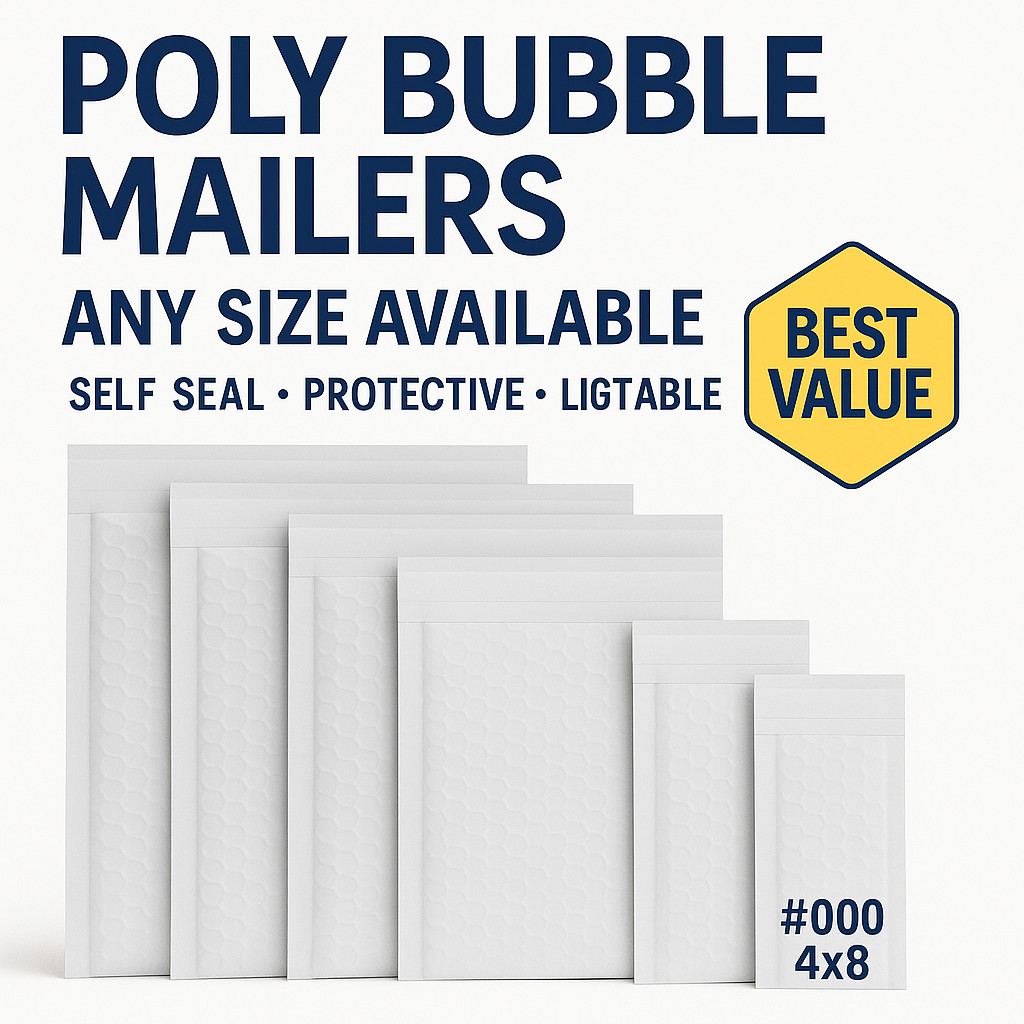 ANY SIZE POLY BUBBLE MAILERS SHIPPING MAILING PADDED BAGS MAILER ENVELOPES SELF