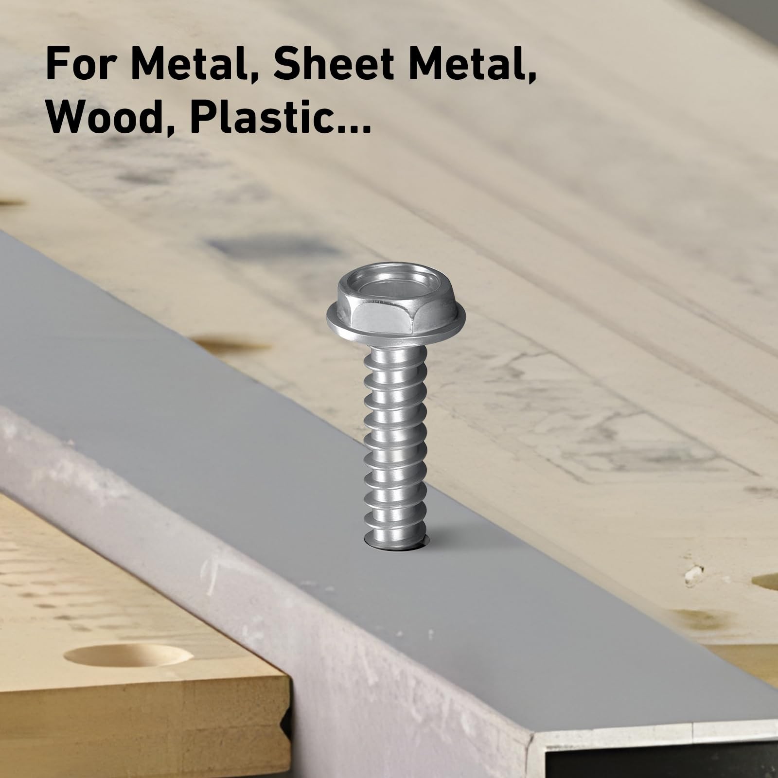 BNUOK #10 x 3/4 Inch Self Drilling Screws, #10×3/4″, Silver 0.5lb Per Box