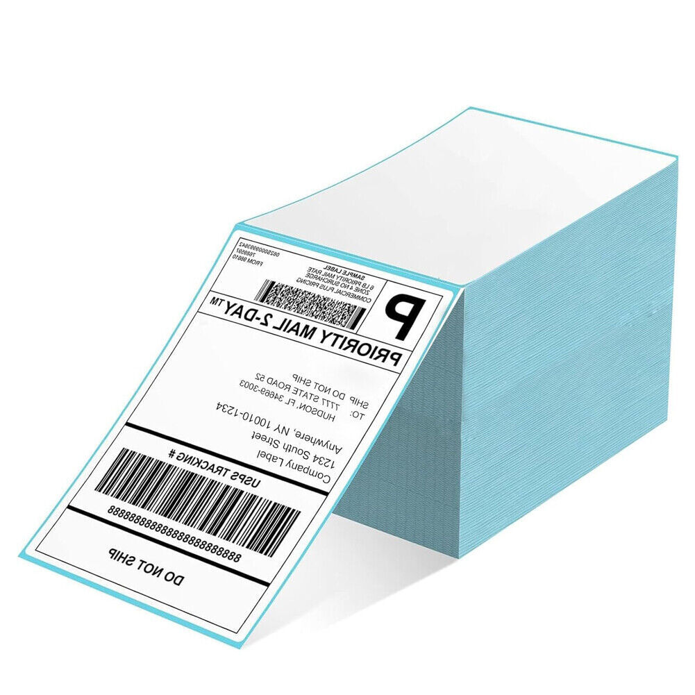 500/1000 4″x6″ Fanfold Direct Thermal Shipping Labels for Zebra & Rollo Printers