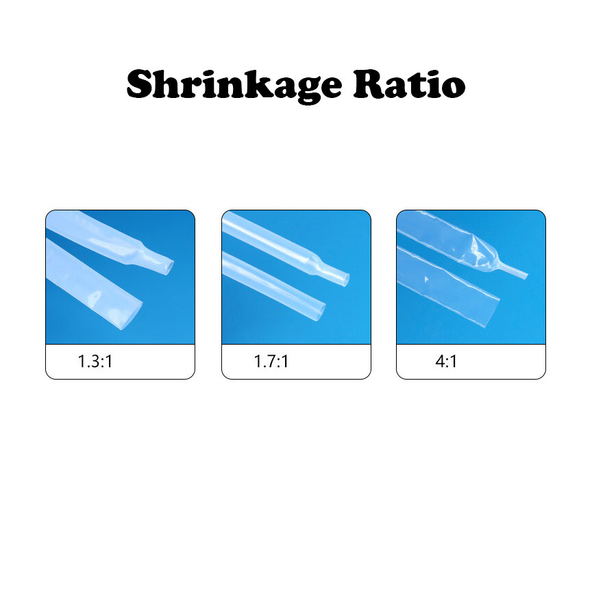 1.7:1 Clear PTFE Heat Shrink Tubing 260°C HIGH TEMP Tube Sleeving 0.5mm to 40mm