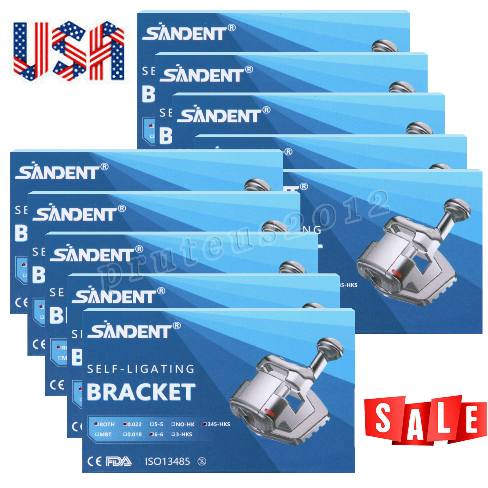 Dental orthodontic Self-ligating bracket Braces MINI ROTH.022 Hook 345