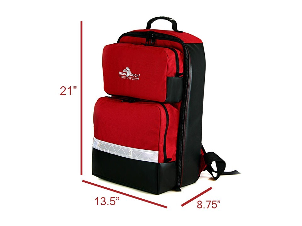 Iron Duck BLS Backpack 35132 First Responders EMT Medical Trauma Bag – Red