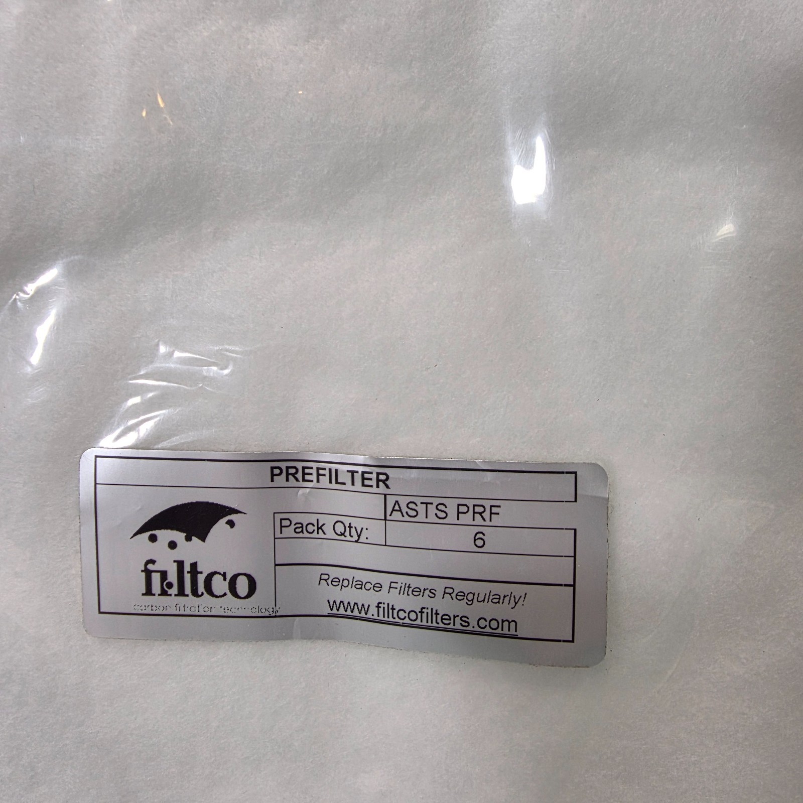 Filtco ASTS-PRF Prefilter 1 pack of 6 Air Science Replacement Filter NEW