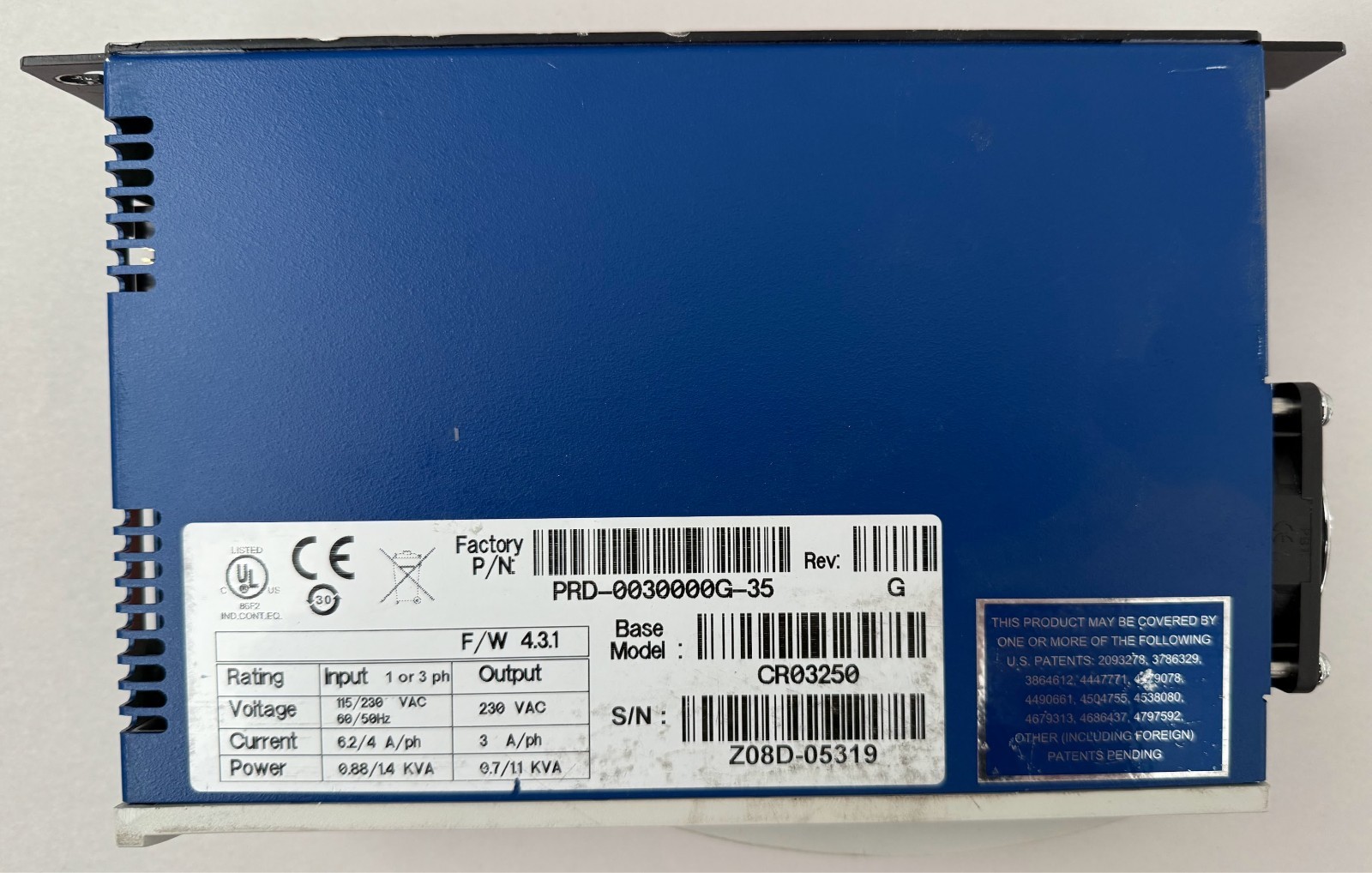Kollmorgen Servostar CD CR03250 Servo Drive Controller – Tested, Good Condition