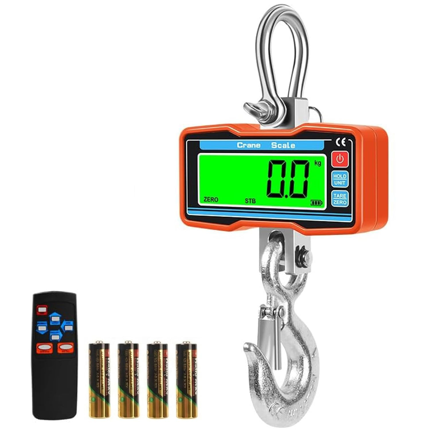 4400Lbs / 2 Ton Digital Crane Scale, 1Lb (0.5Kg) Accuracy Heavy Duty Industrial