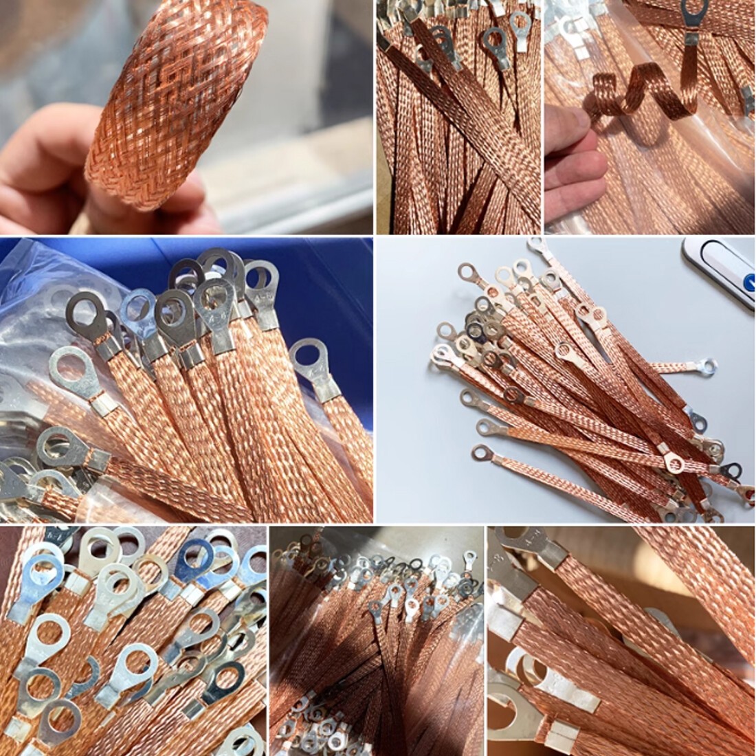 100x Battery Lead Earth Strap Leng 200/250/300mm Flexible Cable Tin Copper Braid