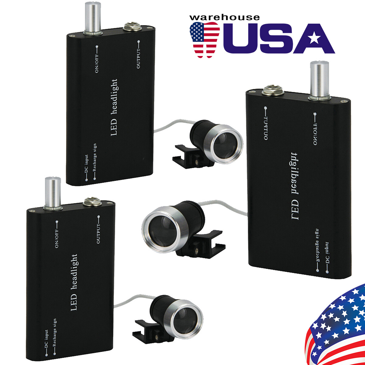 USA Stock Dental Surgical LED Headlight Lamp light for Binocular loupe Magnifier