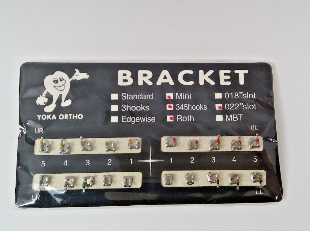 Metal Brackets Mini Roth 022 Slot 345 with hooks Dental Orthodontic Yoka Ortho