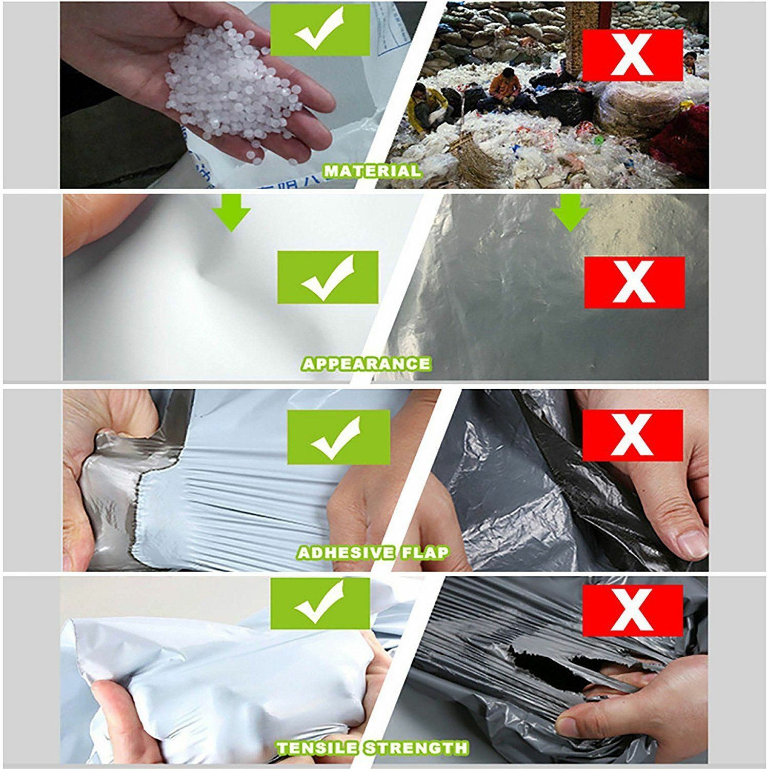 1000 7.5X10.5 Poly Mailer Self Sealing Shipping Waterproof Bags – ST ShipMailers