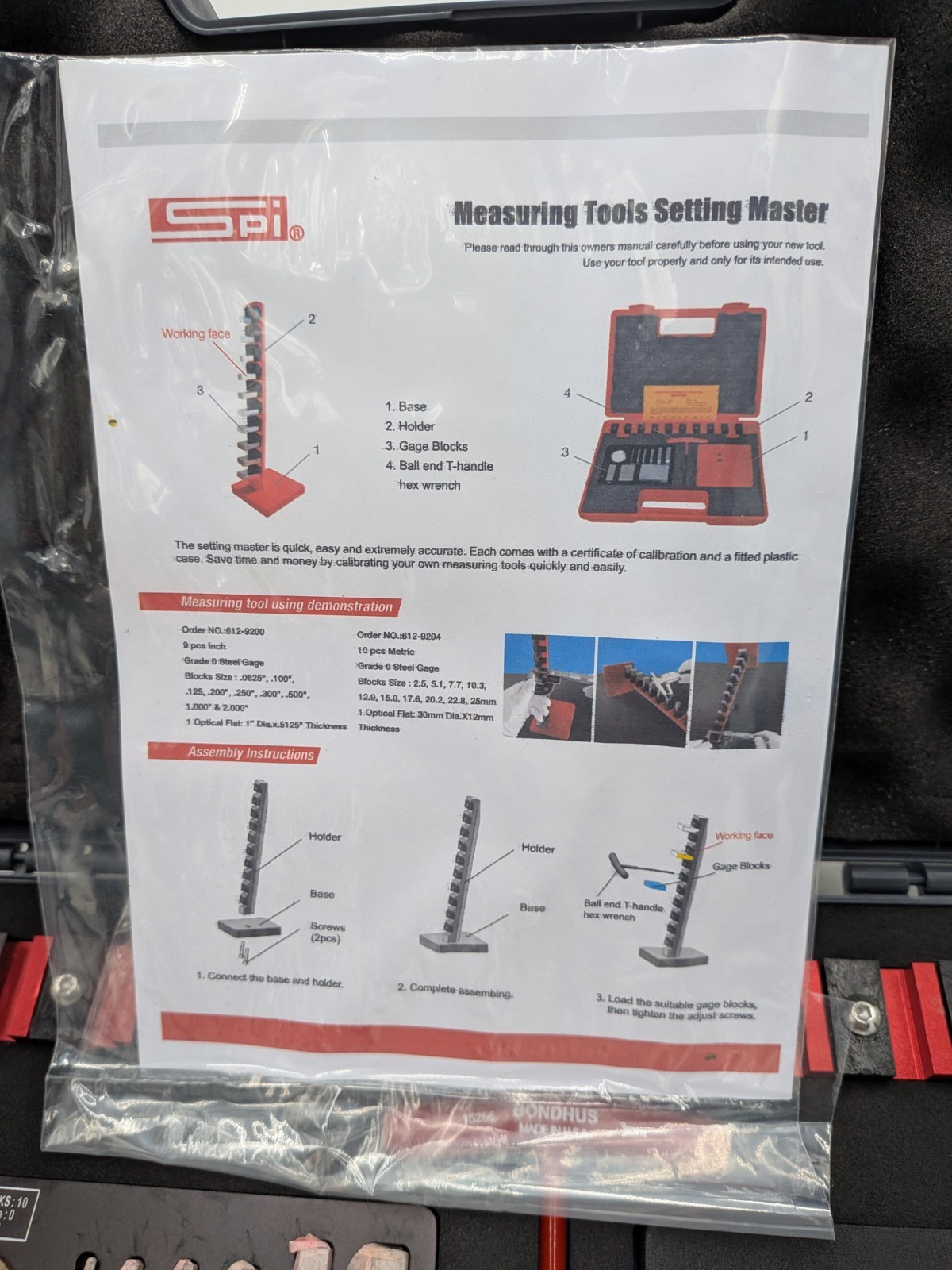 SPI 11-367-0 0.05 to 4″ Bore Gage Block Kit Calibration Master